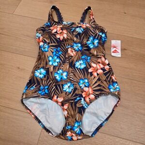 NWT Lands End Lycra Xtra Life Floral Swimsuit Size 8DD One Piece